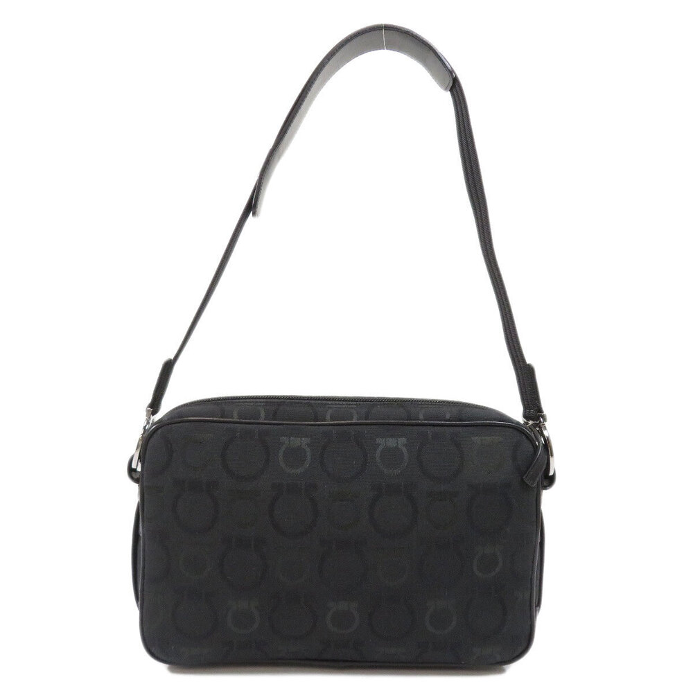 Salvatore Ferragamo handbag leather Gancini motif canvas